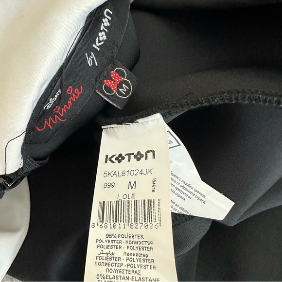 Disney Minnie by Koton Minnie Mouse Black White Fit and Flare Dress Medium - Picture 11 of 11